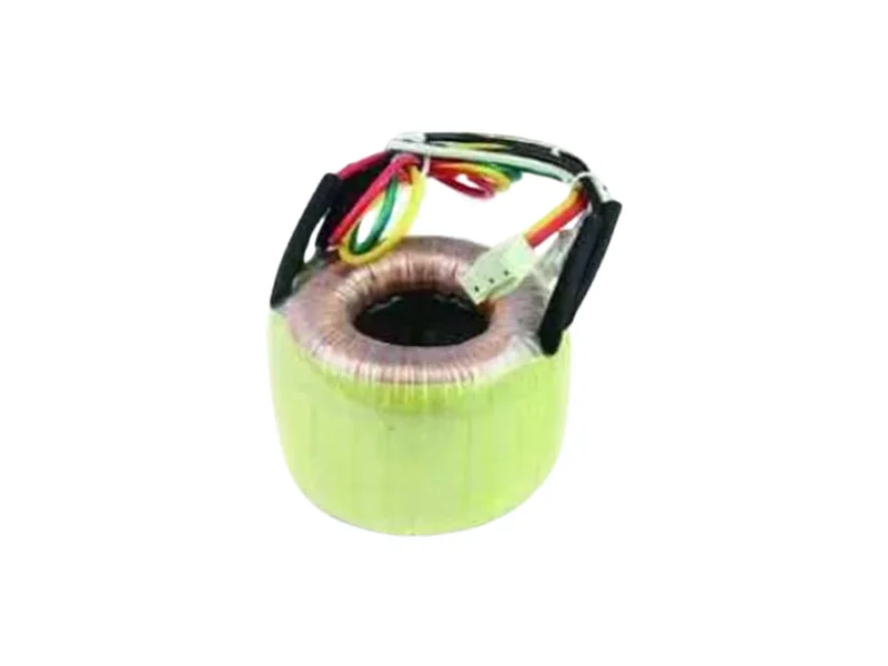 Custom toroidal transformer with insulated wire leads manufactured by KATOY