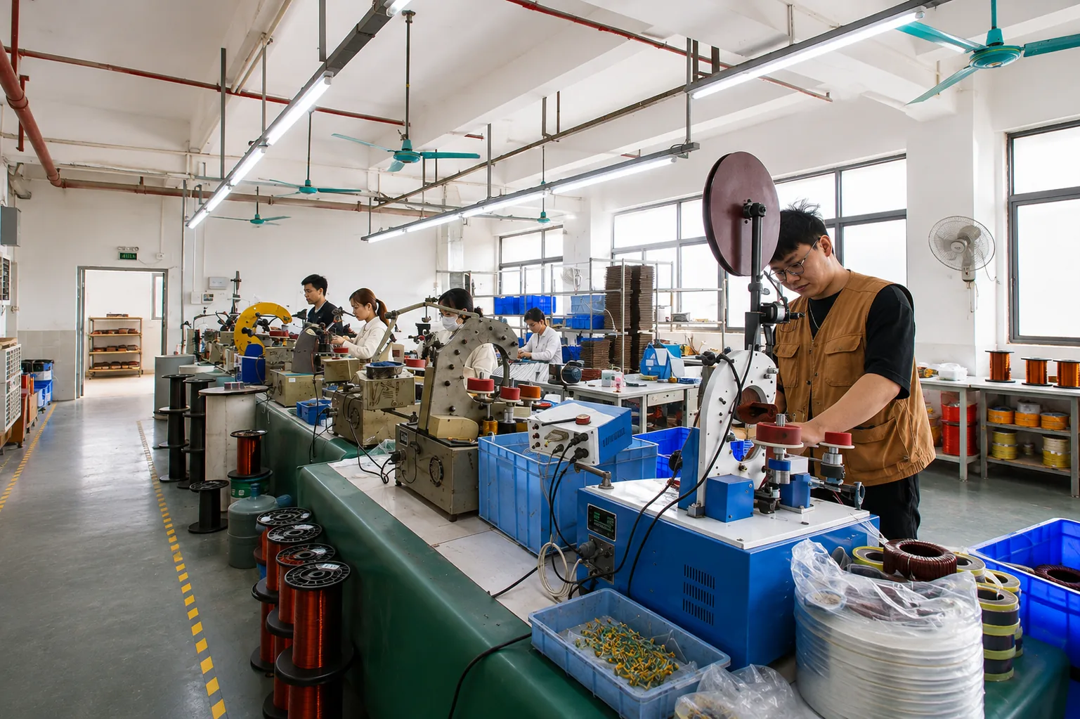 Toroidal transformer winding production line at KATOY Electronics