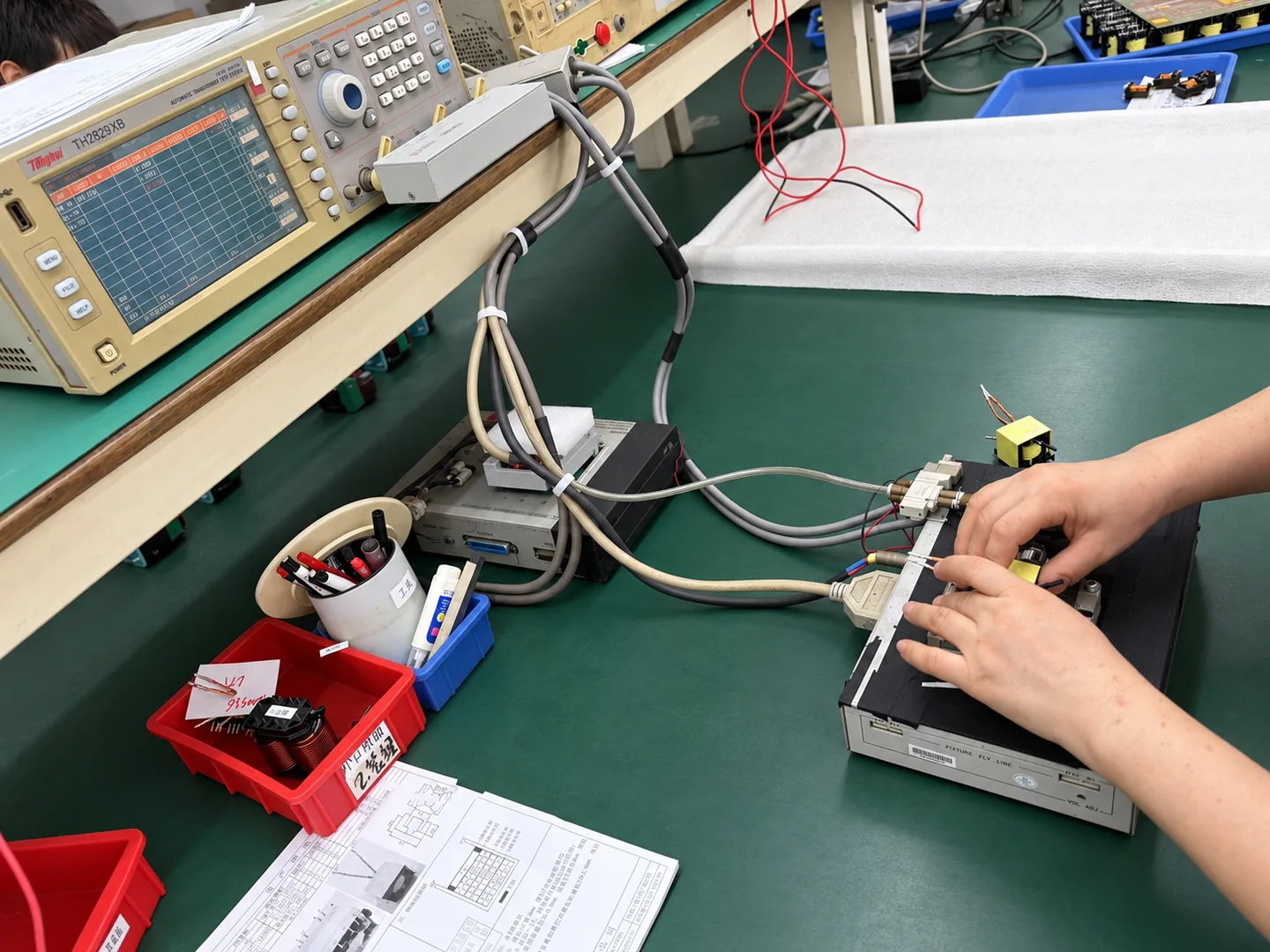 High-frequency transformer inspection and electrical verification at KATOY
